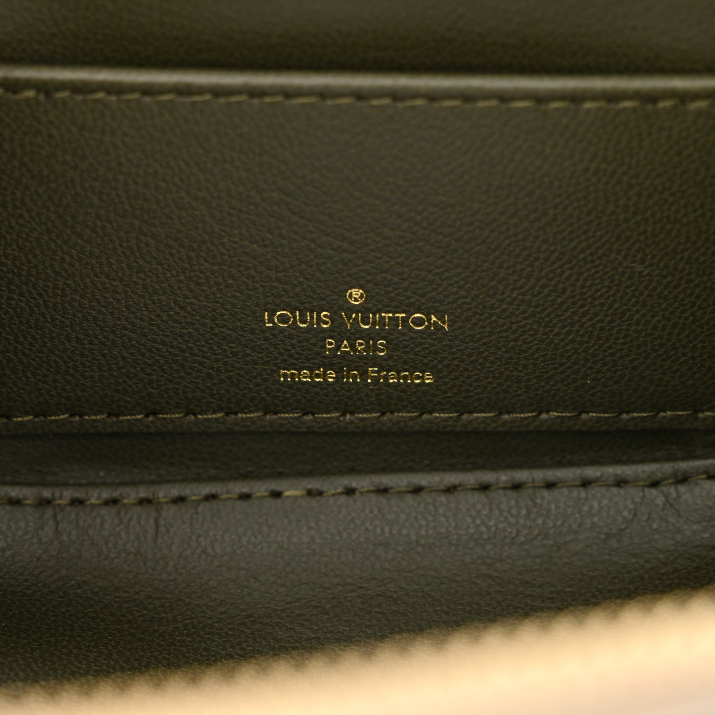 Lambskin Embossed Monogram Coussin Vanity PM  Cream