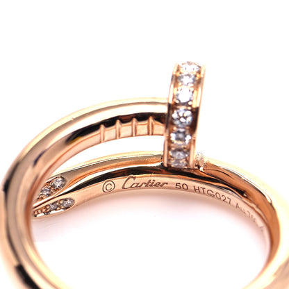 Cartier 18K Pink Gold Diamond Juste Un Clou Ring 50 5.25 6 of 7