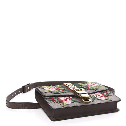 Gucci Calfskin Embroidered Sylvie Belt Bag Brown 4 of 10