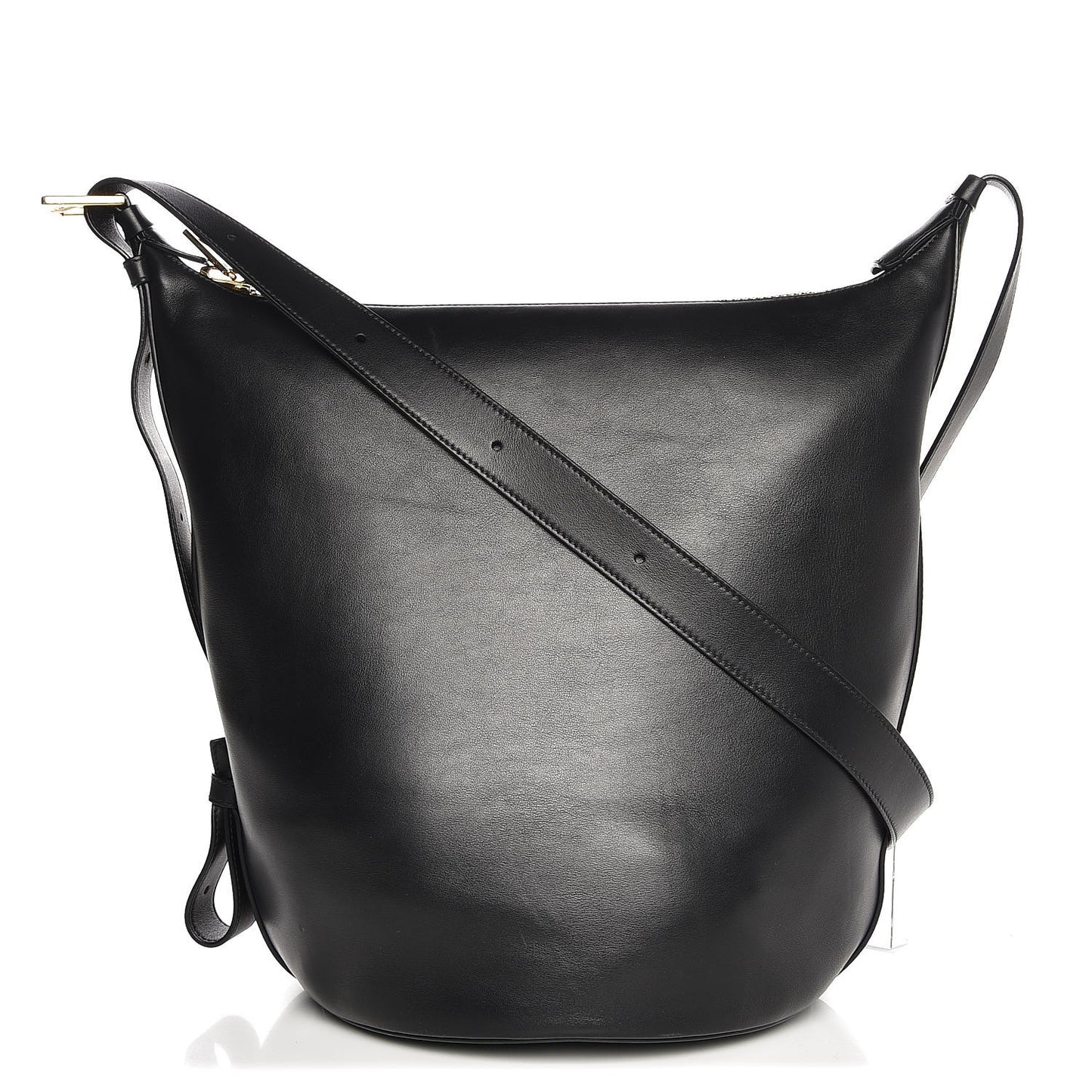 Calfskin Grace Belt Bucket Bag Black