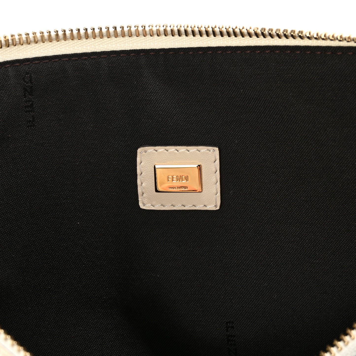 Vitello King Logo Embossed Medium Flat Pouch White Ice