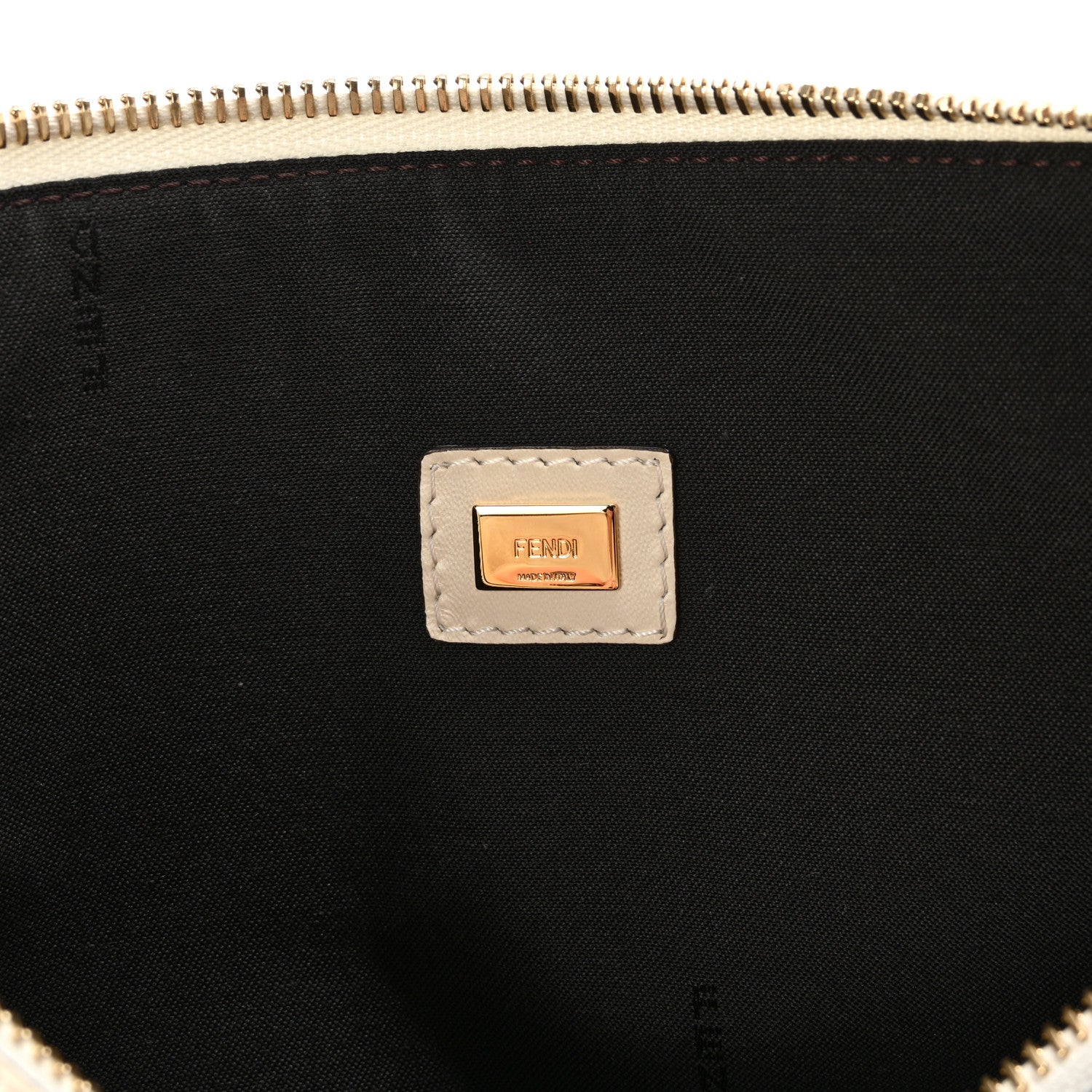 Fendi Vitello King Logo Embossed Medium Flat Pouch White Ice 6 of 8