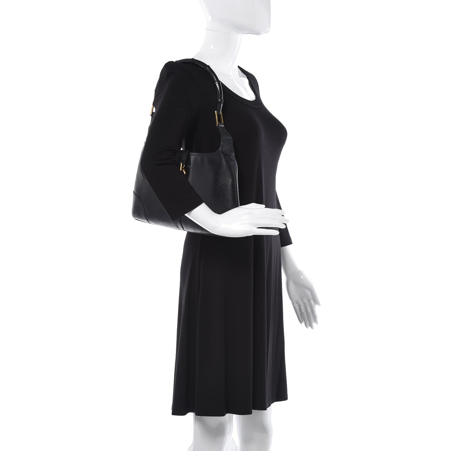 Gucci Calfskin Lobster Clasp Lock Jackie O Hobo Black 2 of 9