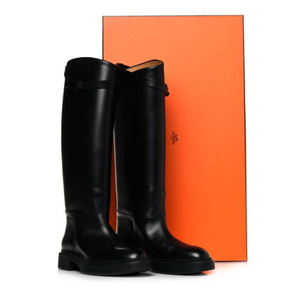 Hermes Box Kelly Jumping Boots 37 So Black 8 of 8