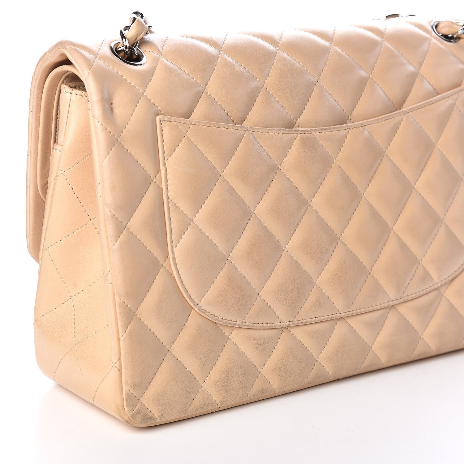 Chanel Lambskin Quilted Jumbo Double Flap Beige Clair 8 of 15