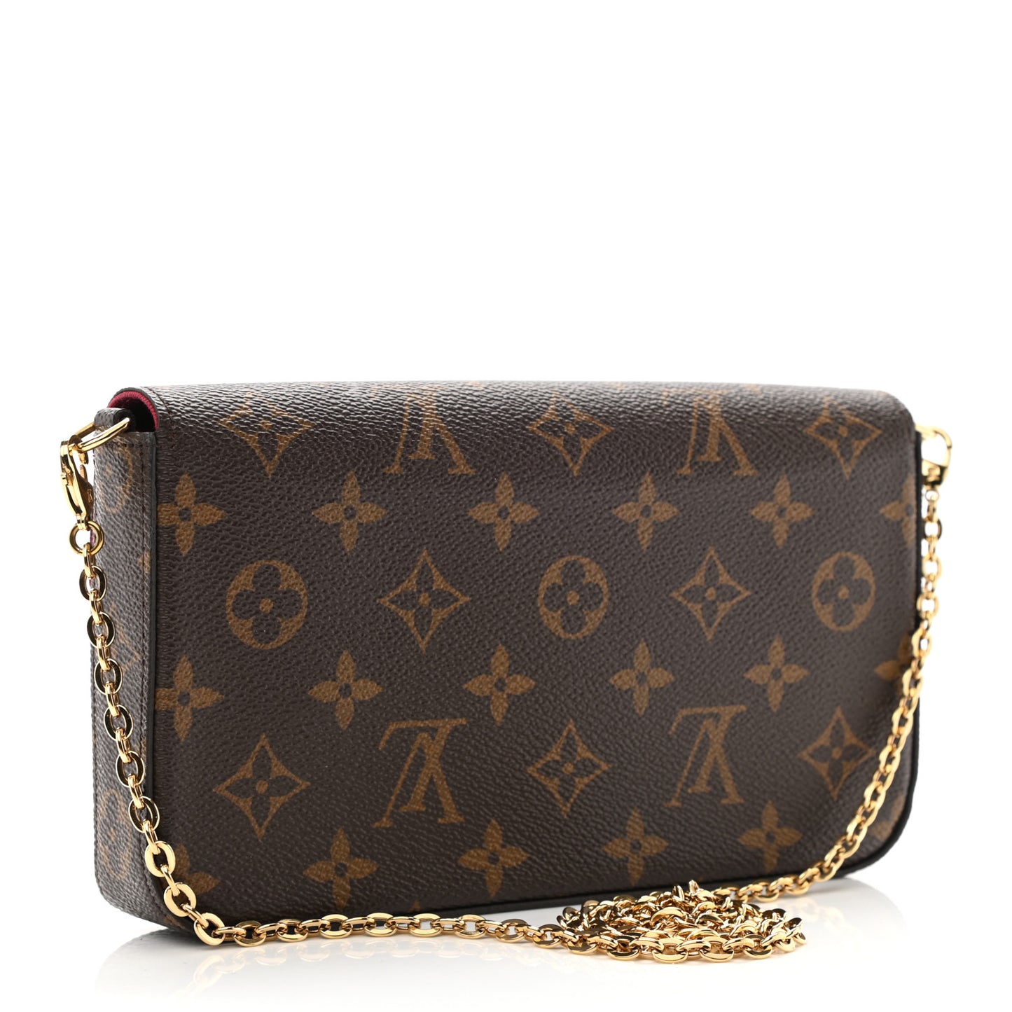 Monogram Pochette Felicie Chain Wallet Fuchsia