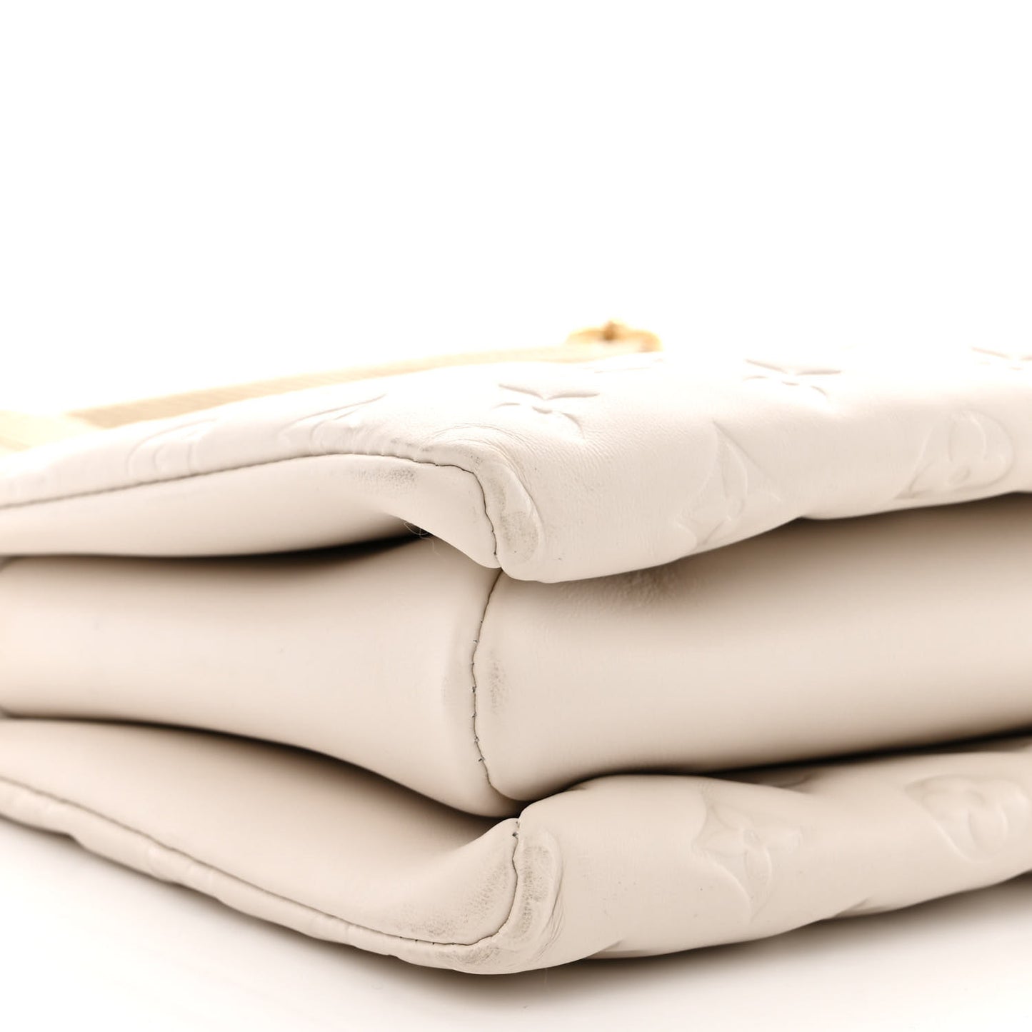 Lambskin Embossed Monogram Coussin PM Beige Cream