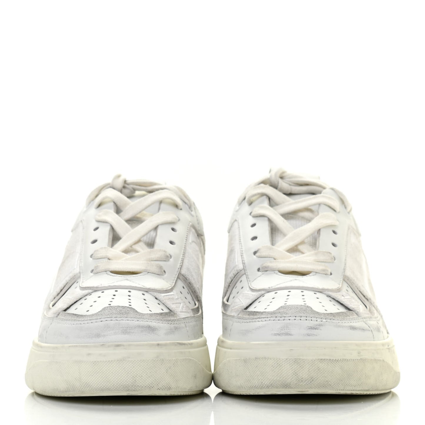 Calfskin Womens VL7N Sneakers 37.5 White Ice