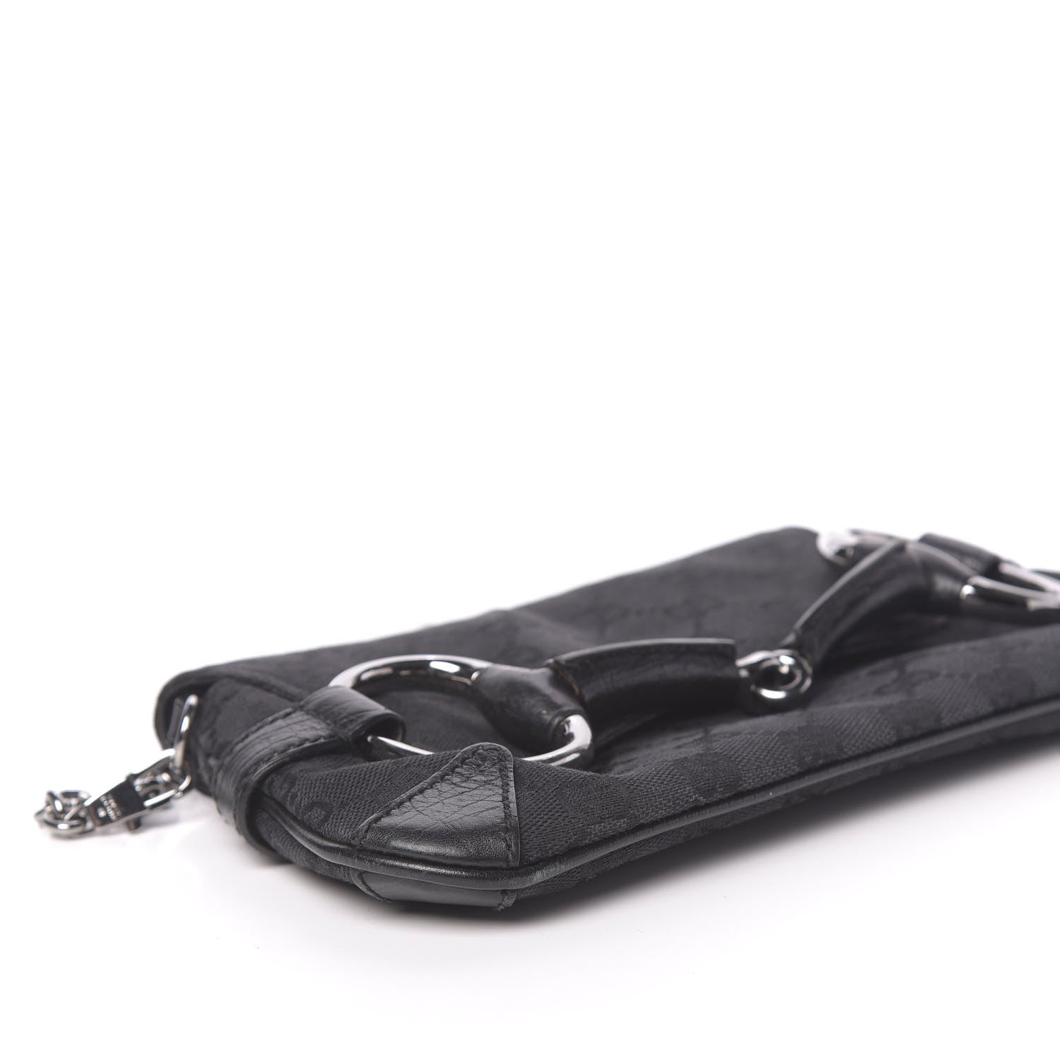 Gucci Monogram Horsebit Chain Clutch Black 8 of 13