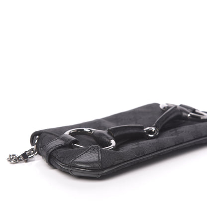 Gucci Monogram Horsebit Chain Clutch Black 8 of 13