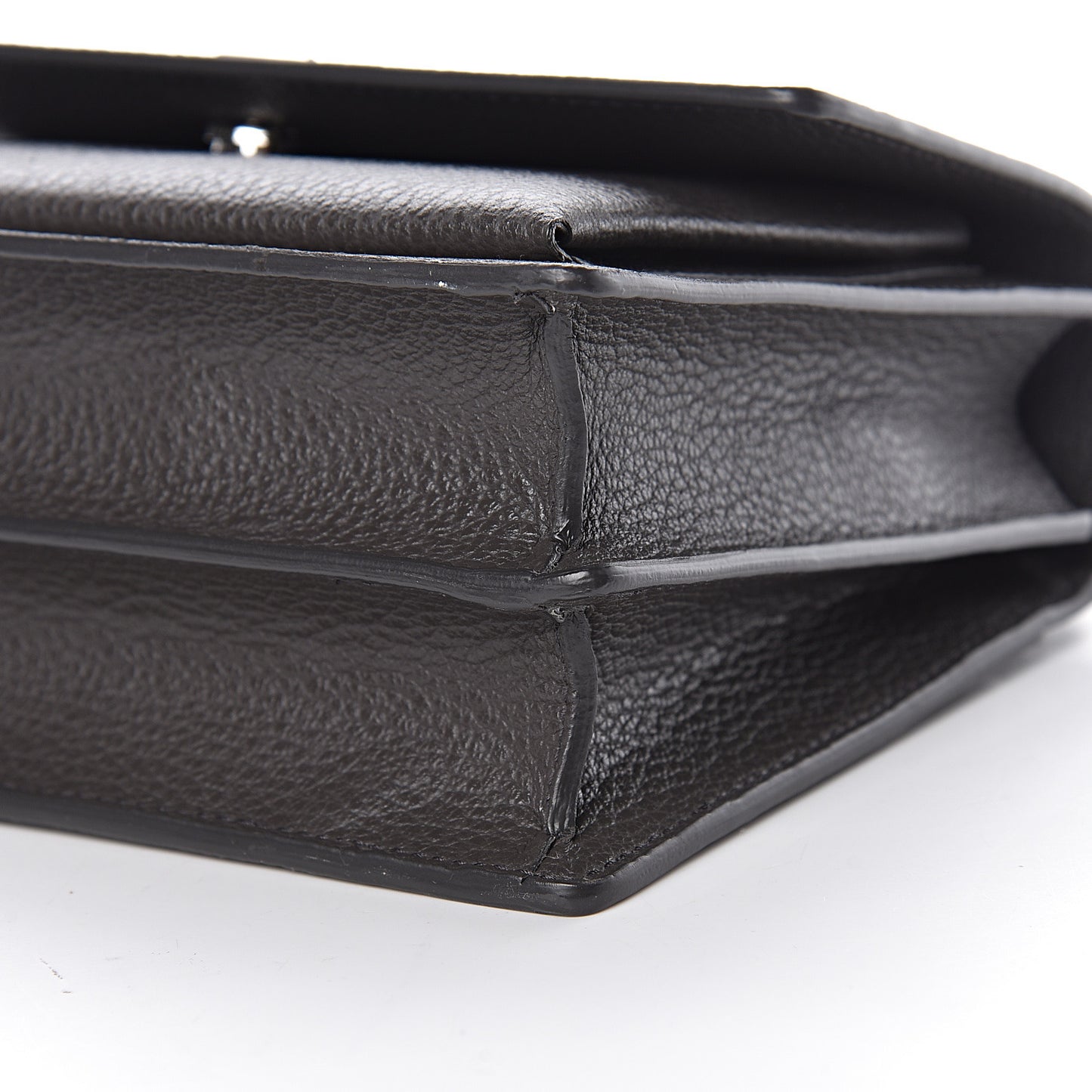 Grained Calfskin Medium Monogram Sunset Satchel Fog