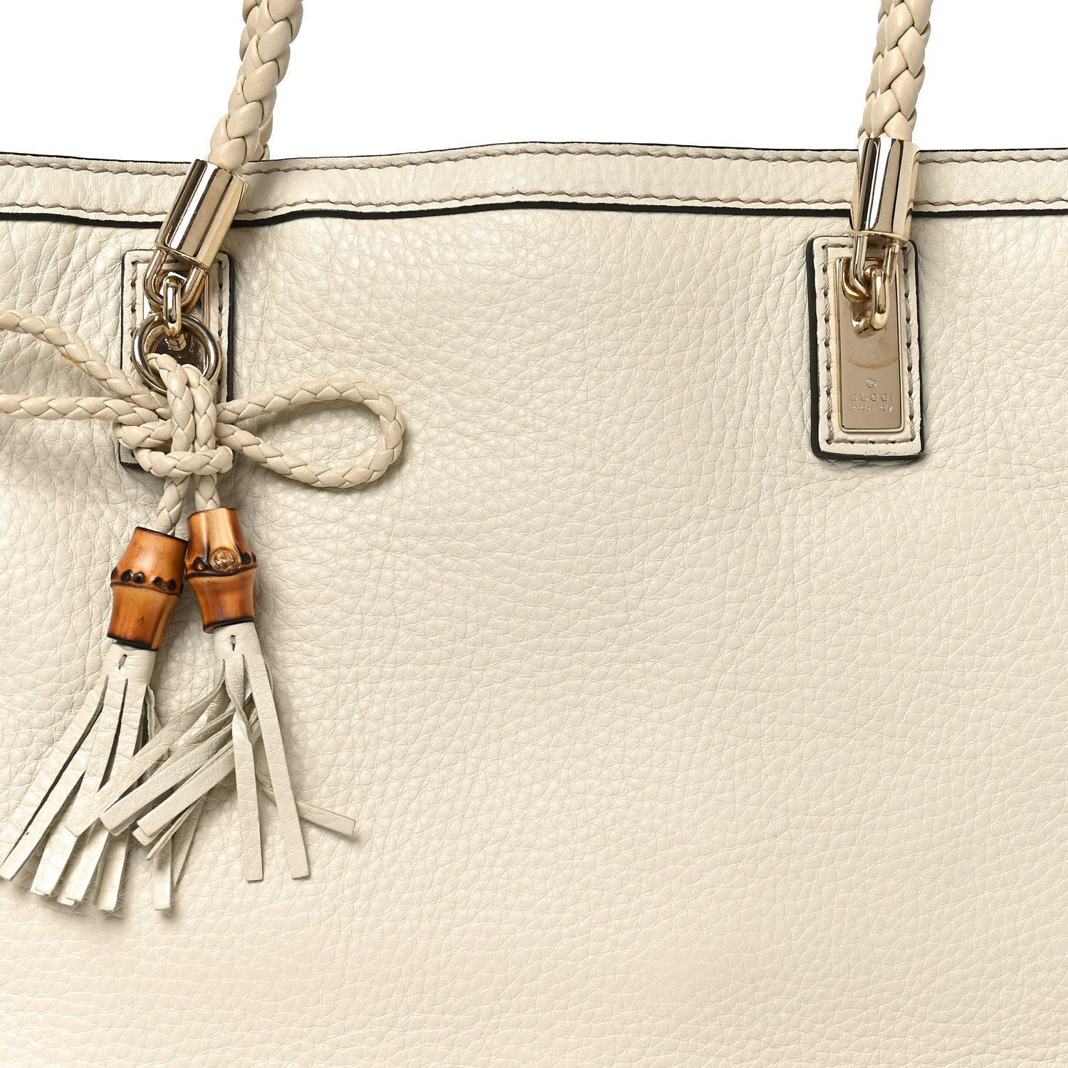 Gucci Pebbled Calfskin Medium Bella Tote Off White 7 of 9
