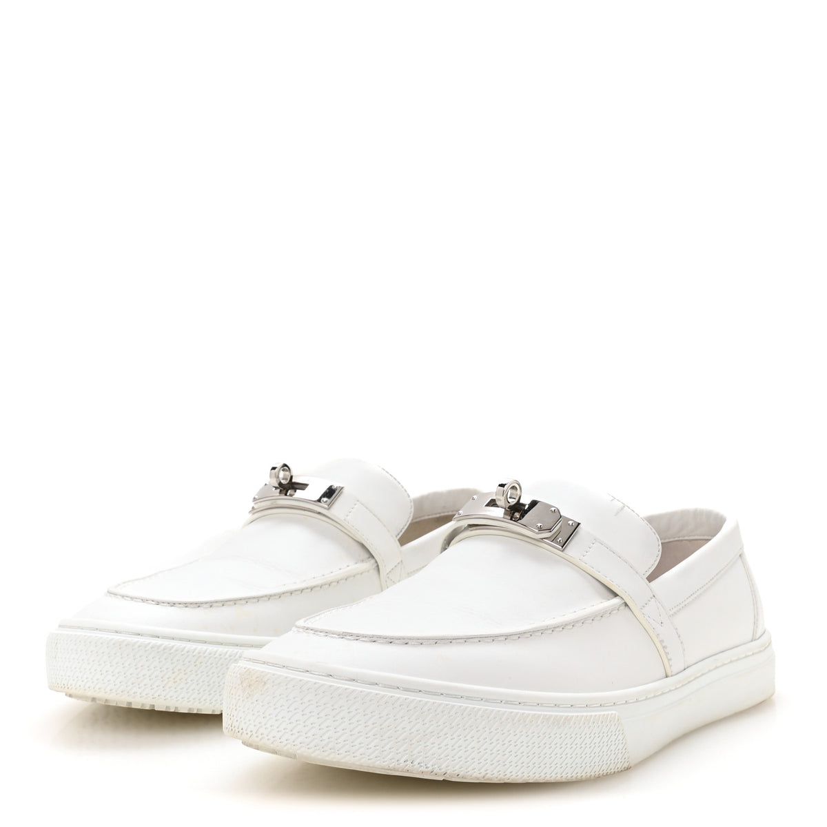 Calfskin Mens Game Slip On Sneakers 42.5 White