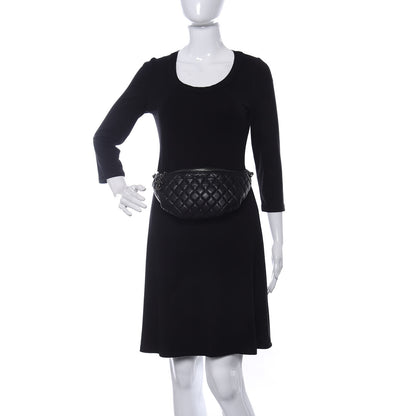 Chanel Lambskin Quilted Banane Waist Bag Fanny Pack Black 2 of 10