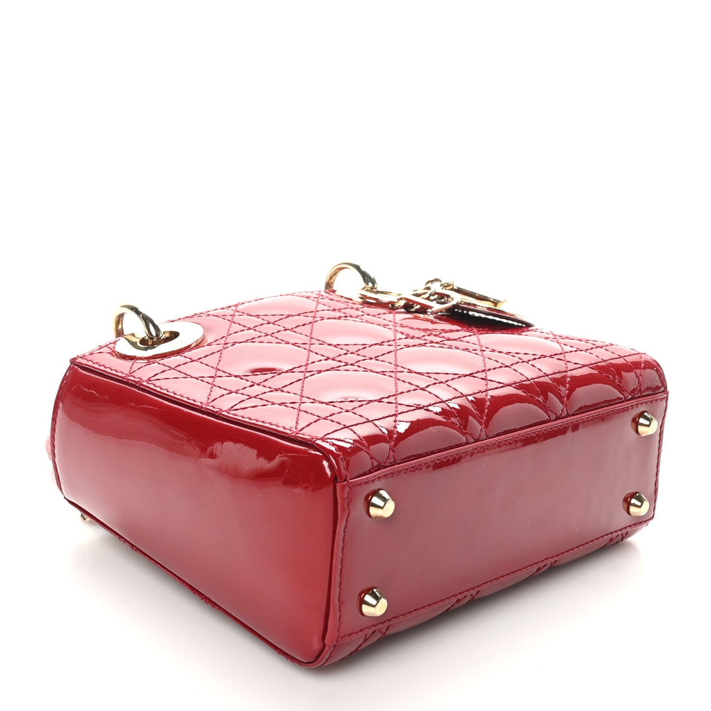 Patent Cannage Mini Lady Dior Red