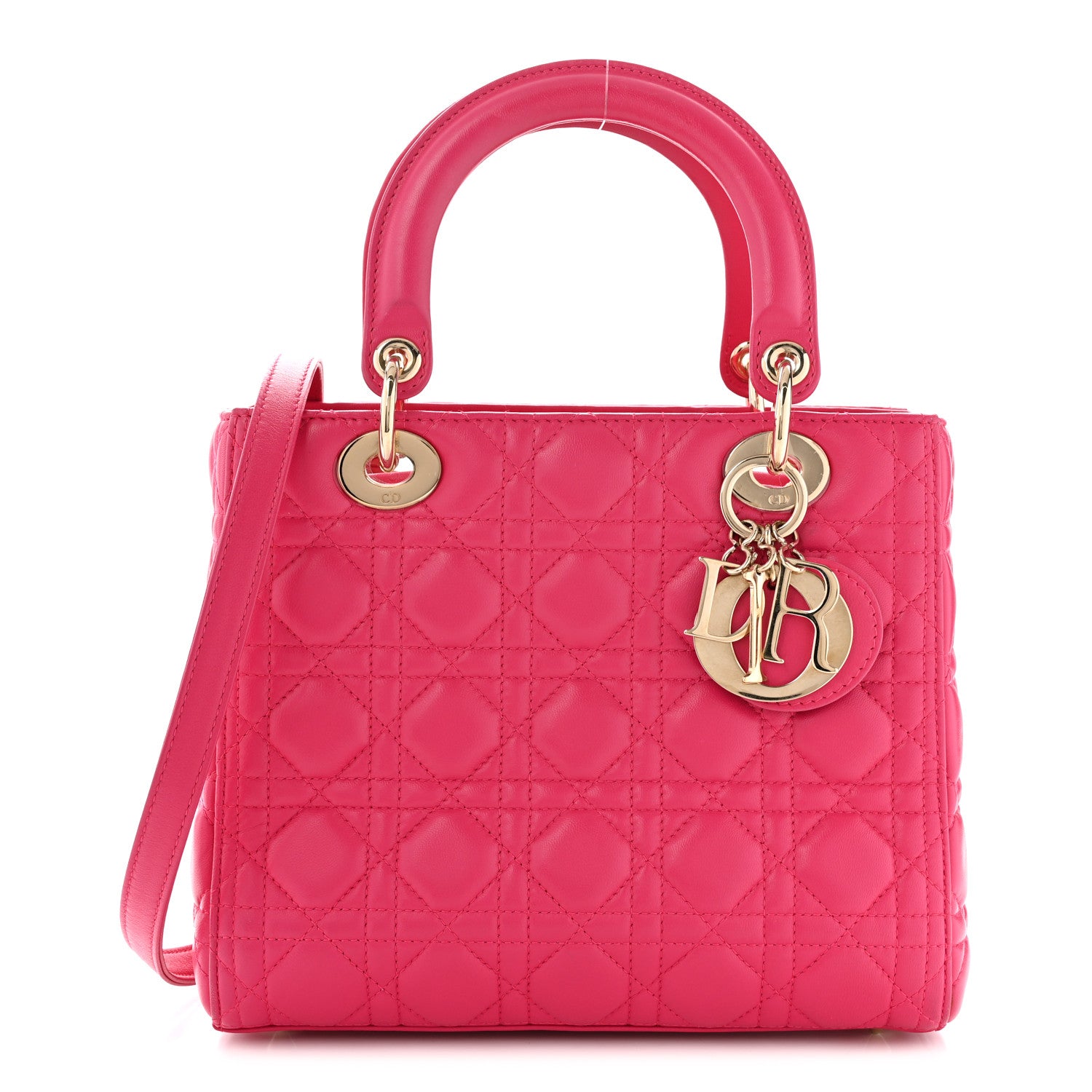 Christian Dior Lambskin Cannage Medium Lady Dior Fuchsia 1 of 11