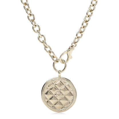Chanel Quilted CC Pendant Chain Necklace Gold 1 of 6