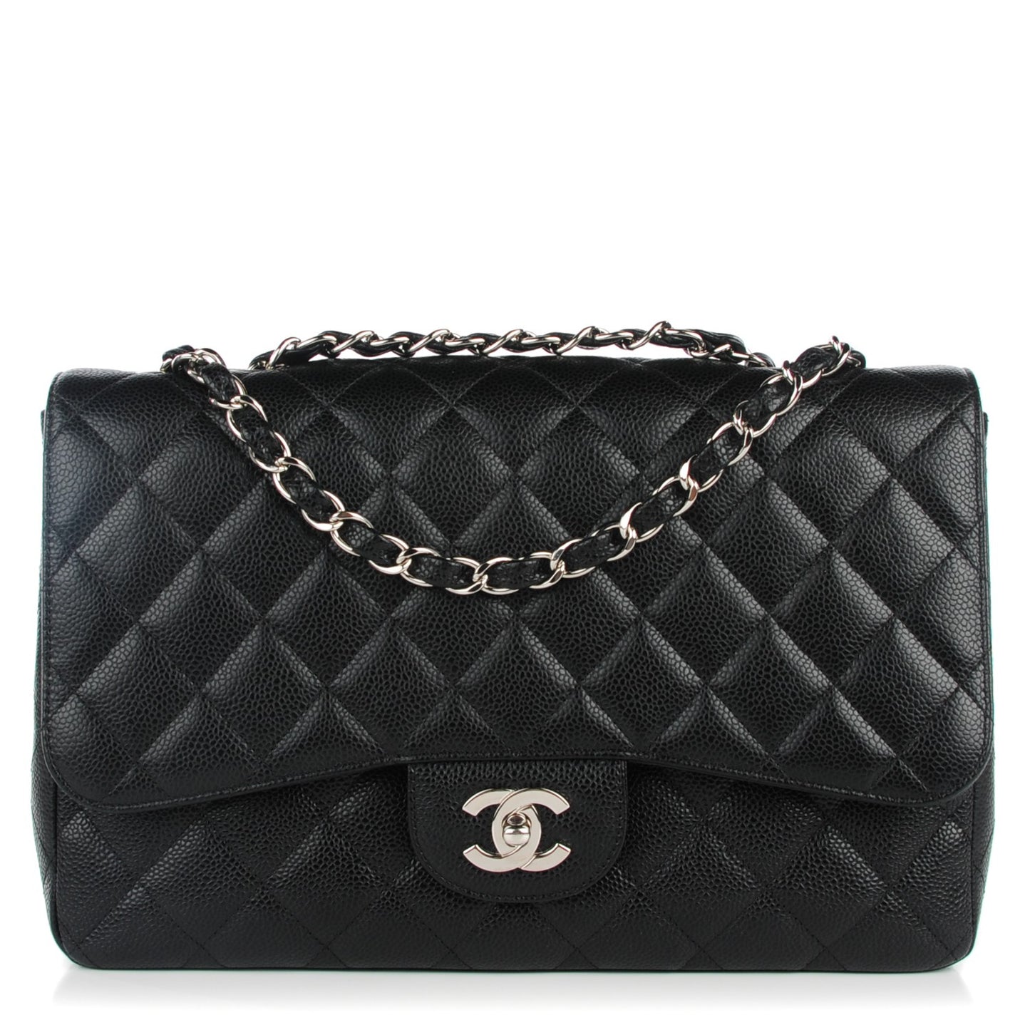Caviar Quilted Jumbo Single Flap Black