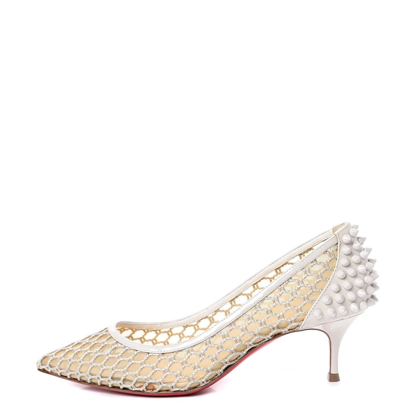 Fishnet Patent Guni 55 Spiked Pumps 36.5 White