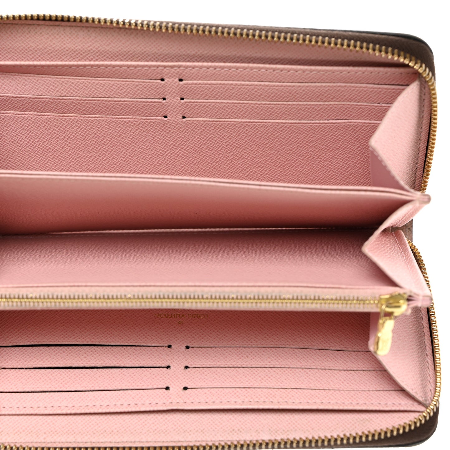 Damier Ebene Zippy Wallet Rose Ballerine