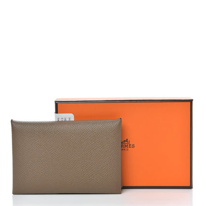 Hermes Epsom Calvi Card Case Etoupe 7 of 7
