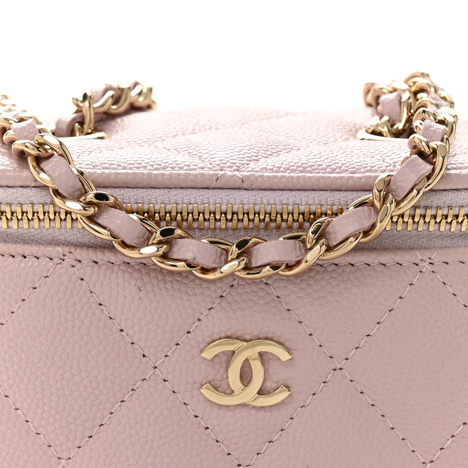 Chanel Caviar Quilted Mini Vanity Case With Chain Light Pink 8 of 13
