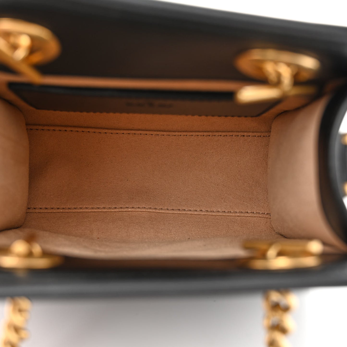 Calfskin Matelasse Chevron Mini GG Marmont Tote Black