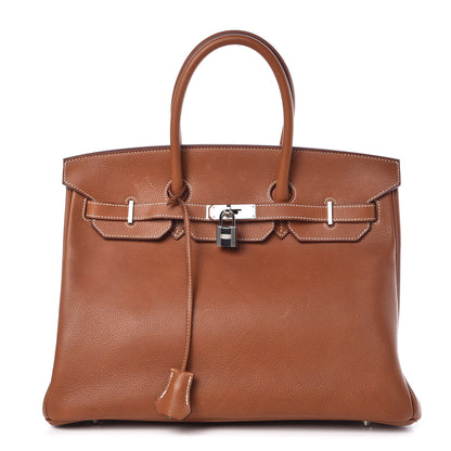 Hermes Natural Barenia Faubourg Birkin 35 Fauve 1 of 38