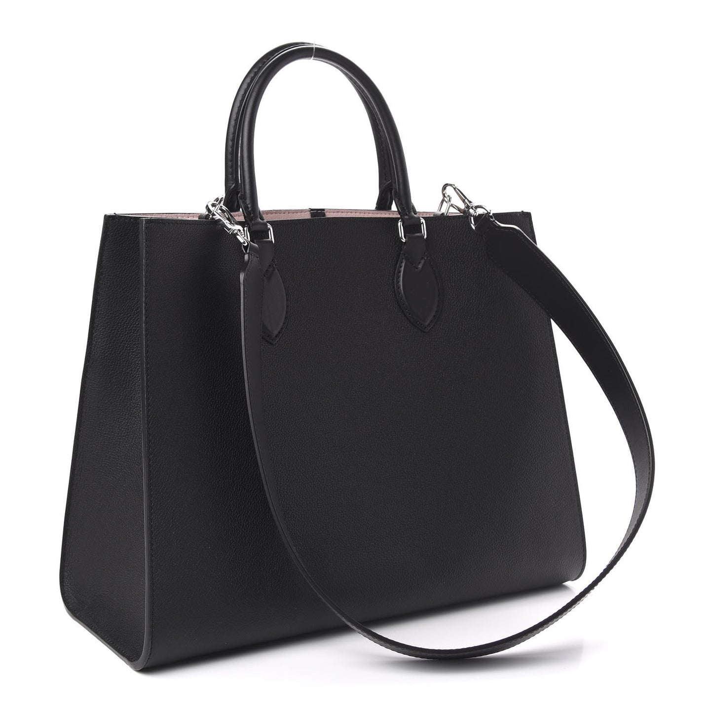 Soft Calfskin Lockme Tote MM Black Rose Ballerine