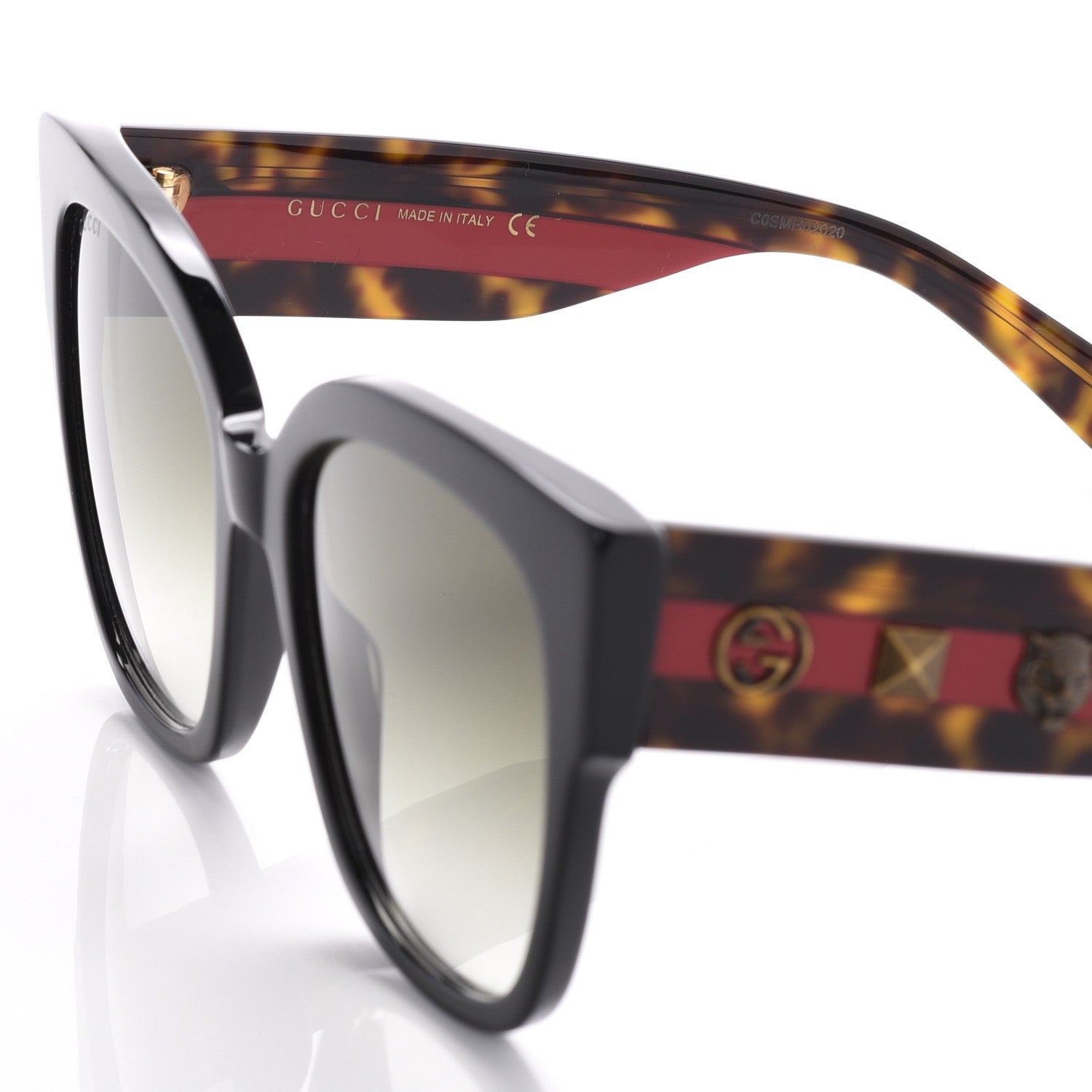 Gucci Square Frame Web Sunglasses GG0059S Black 6 of 8