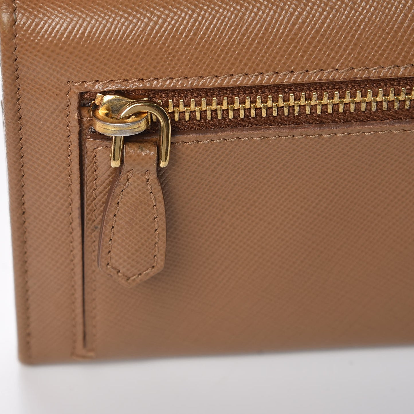 Saffiano Continental Flap Wallet Caramel