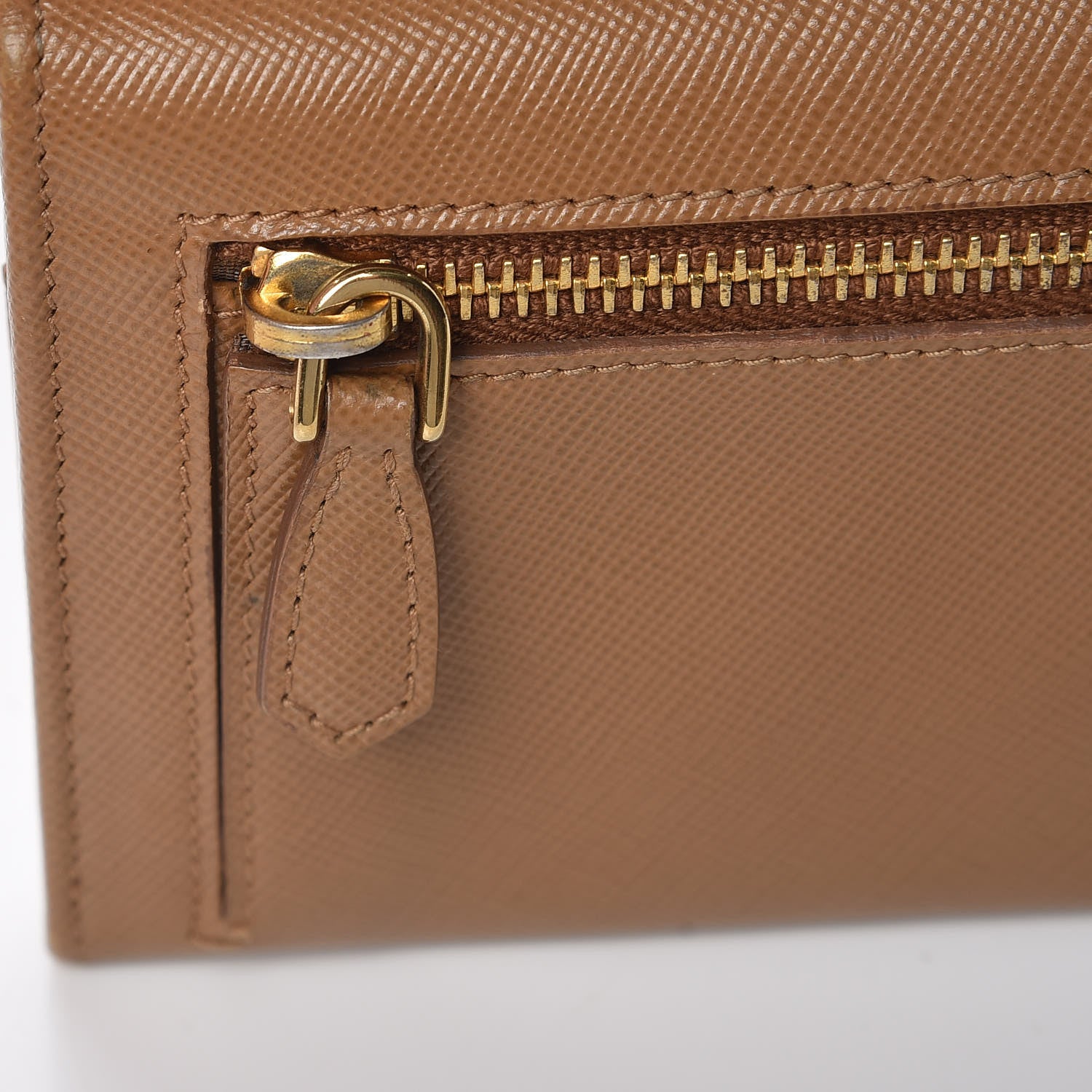 Prada Saffiano Continental Flap Wallet Caramel 12 of 12