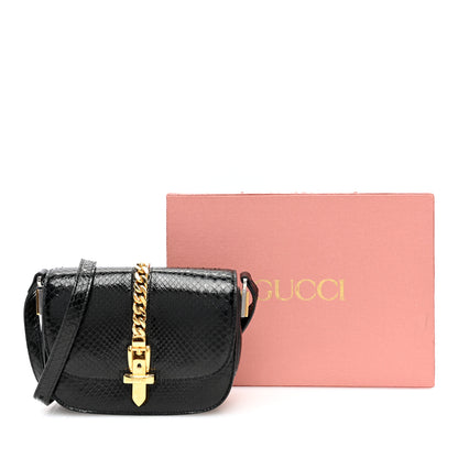 Gucci Snakeskin Mini Sylvie 1969 Messenger Bag Black 12 of 12