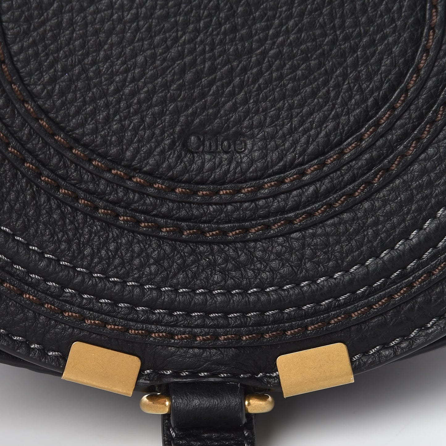 Calfskin Mini Marcie Round Crossbody Bag Black