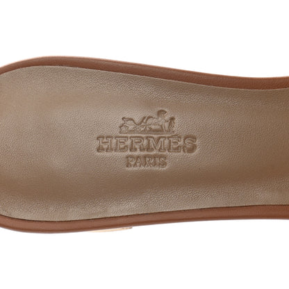 Hermes Calfskin Oasis Sandals 38.5 Gold 7 of 9