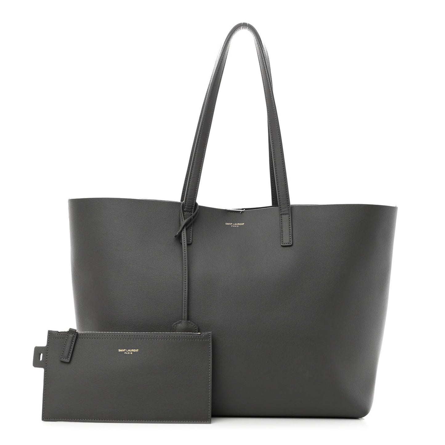 Calfskin Large Shopping Tote Pebble