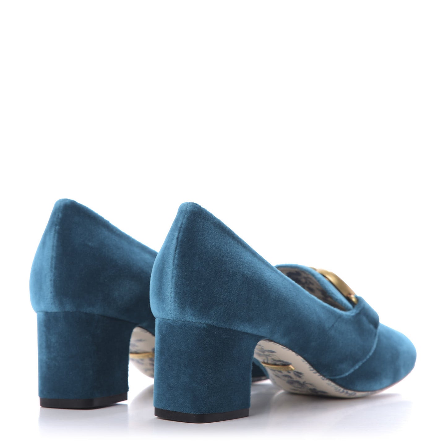 Softy Velvet GG Victoire 55mm Loafer Pumps 37.5 Pavone