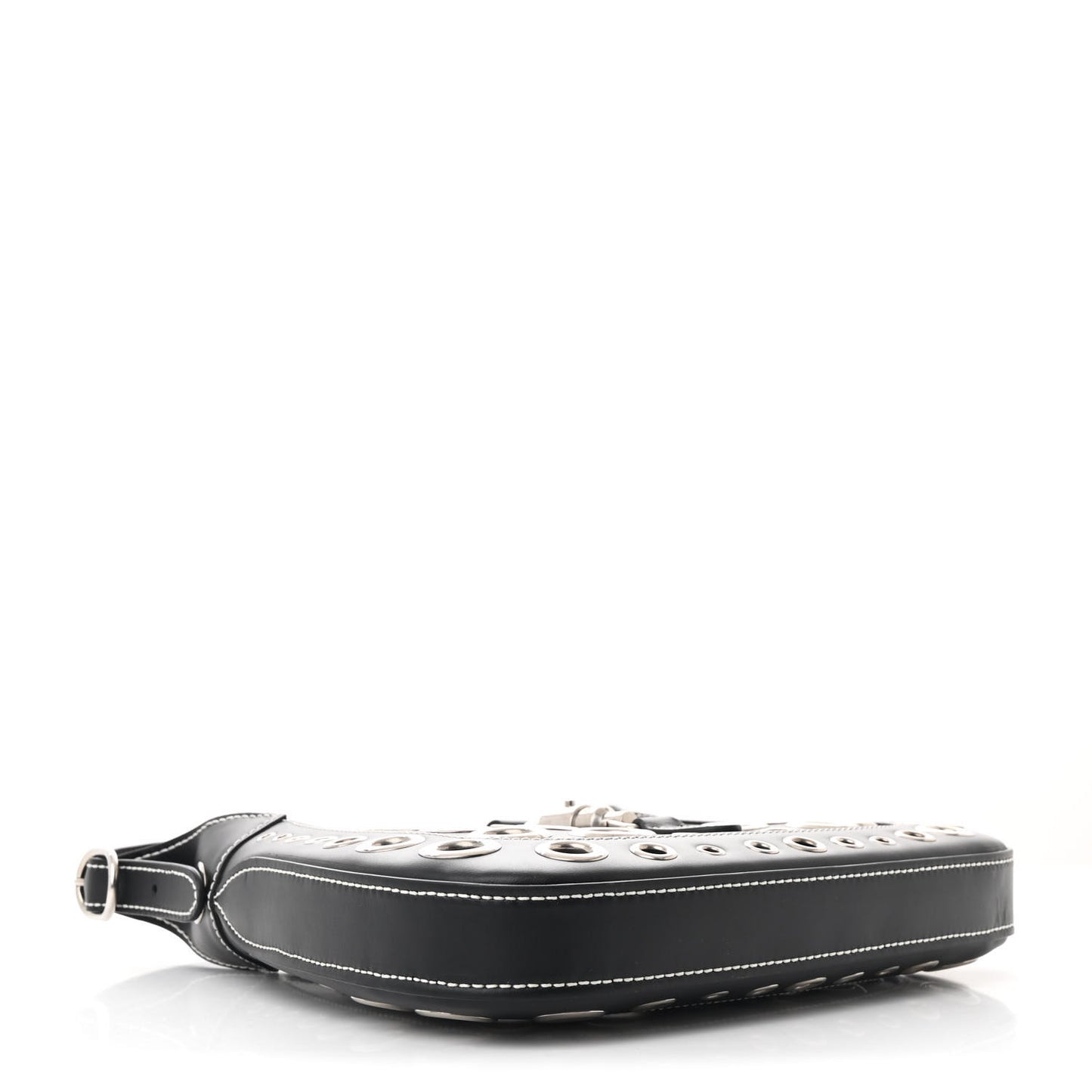 Calfskin Ha Ha Ha Jackie 1961 Eyelet Hobo Black
