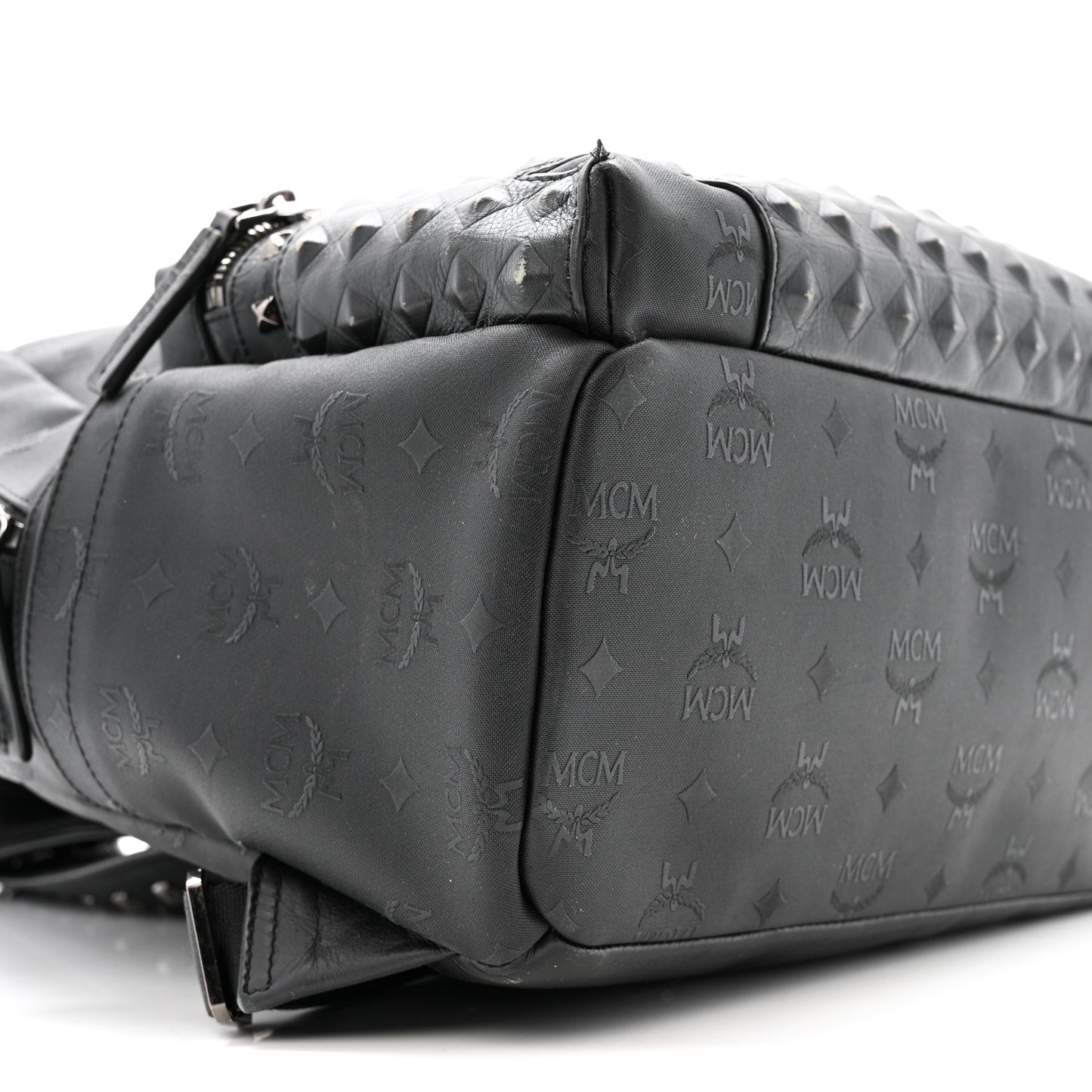 Nylon Monogram Studded Stark Medium Backpack Black