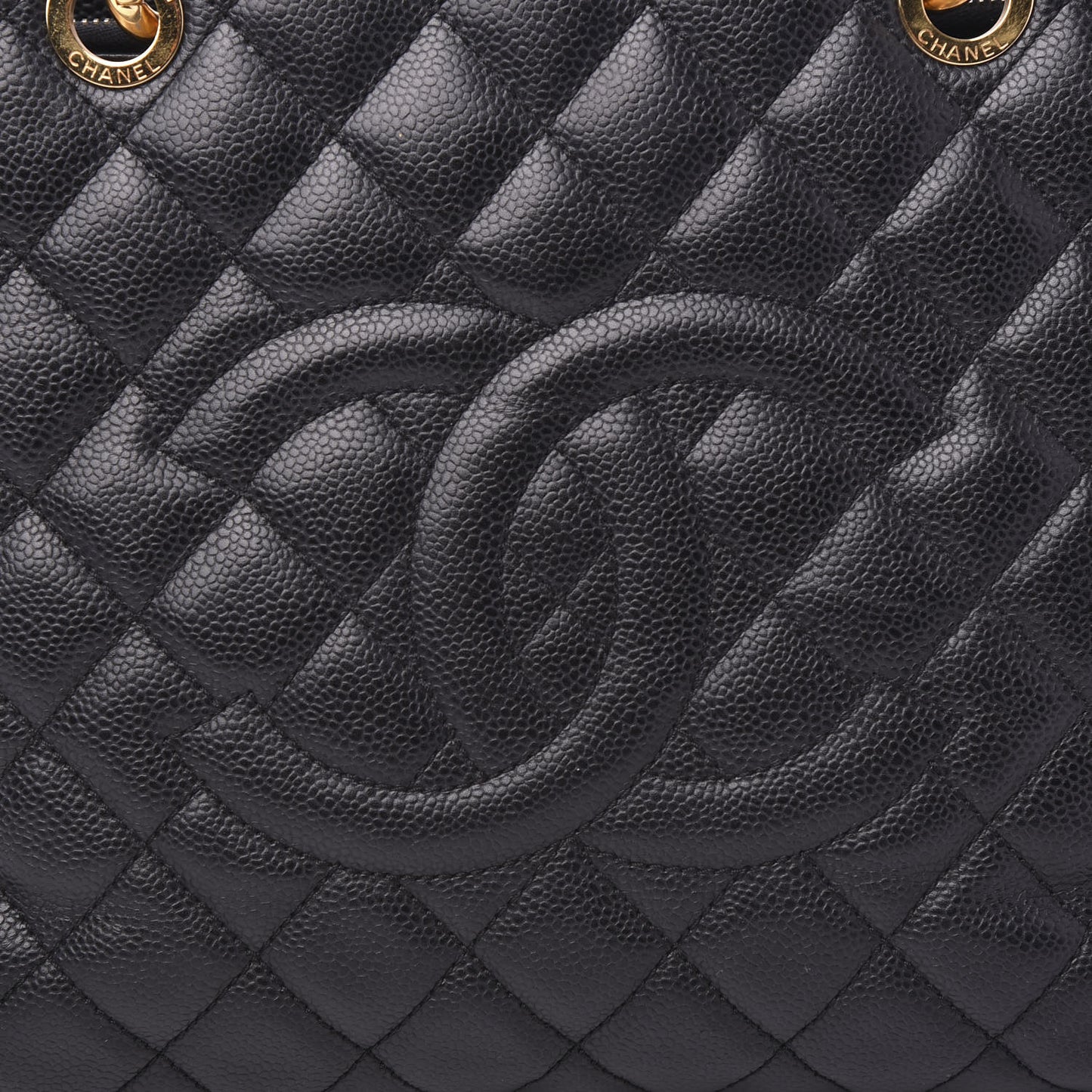 Caviar Quilted Grand Shopping Tote GST Black