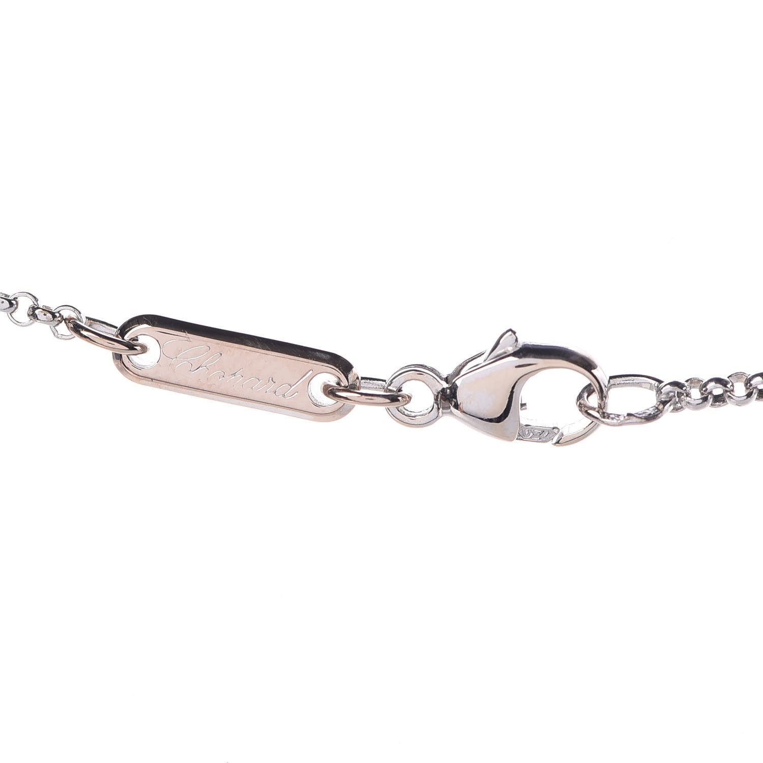 Chopard 18K White Gold Chopardissimo Disc Pendant Necklace 6 of 7