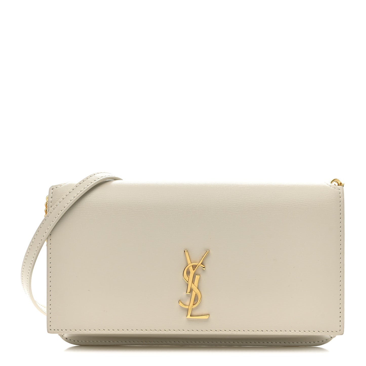 Smooth Calfskin Monogram Phone Holder Crossbody Crema Soft