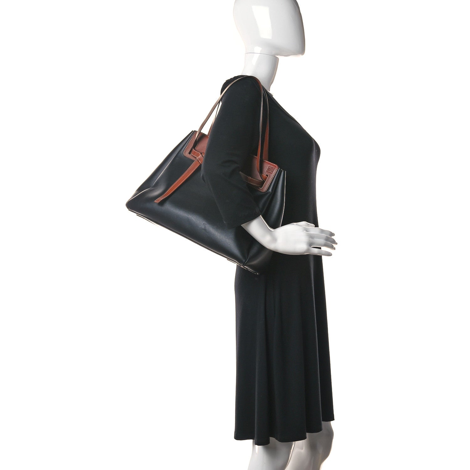 Loewe Boxcalf Lazo Tote Black Tan 2 of 10