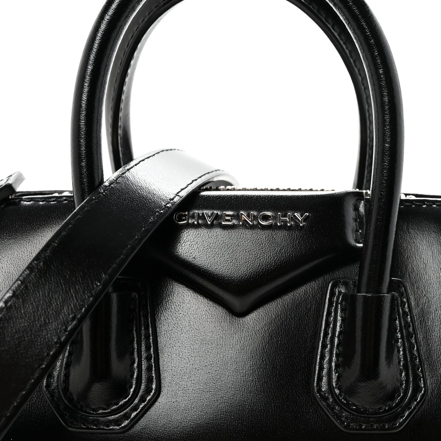Shiny Lord Calfskin Mini Antigona Black