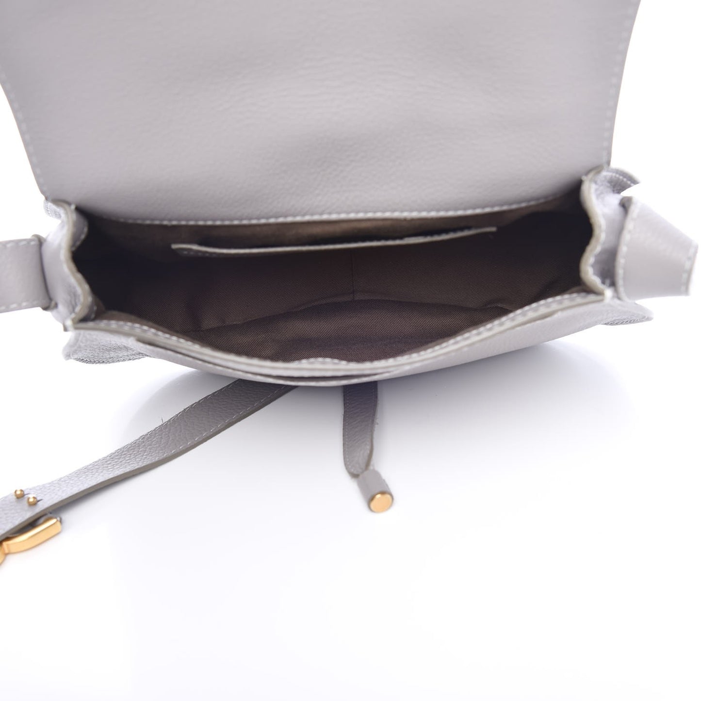 Calfskin Medium Marcie Round Crossbody Bag Cashmere Grey