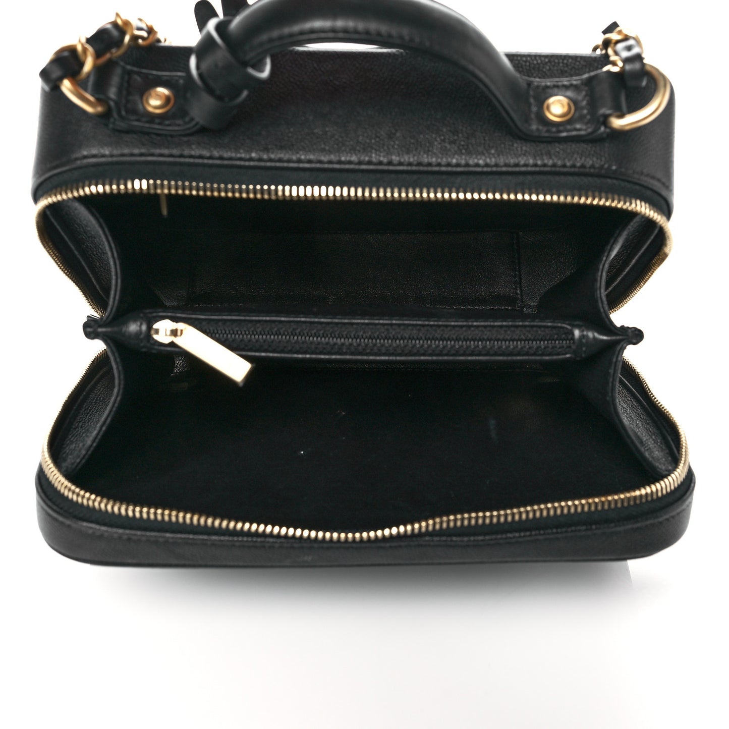 Caviar Quilted Medium CC Filigree Vanity Case Black