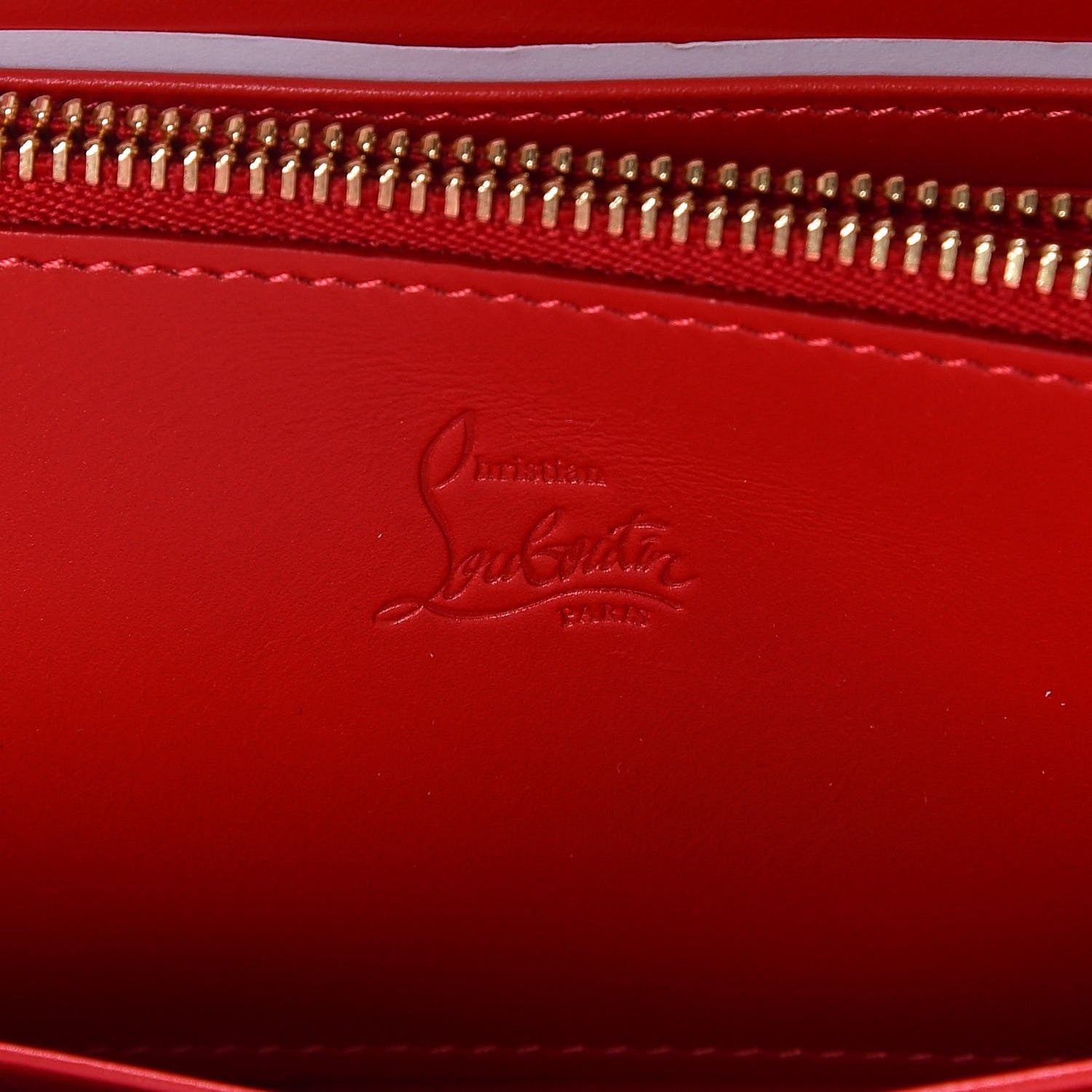 Christian Louboutin Calfskin Panettone Spiked Zip Around Wallet White 8 of 9