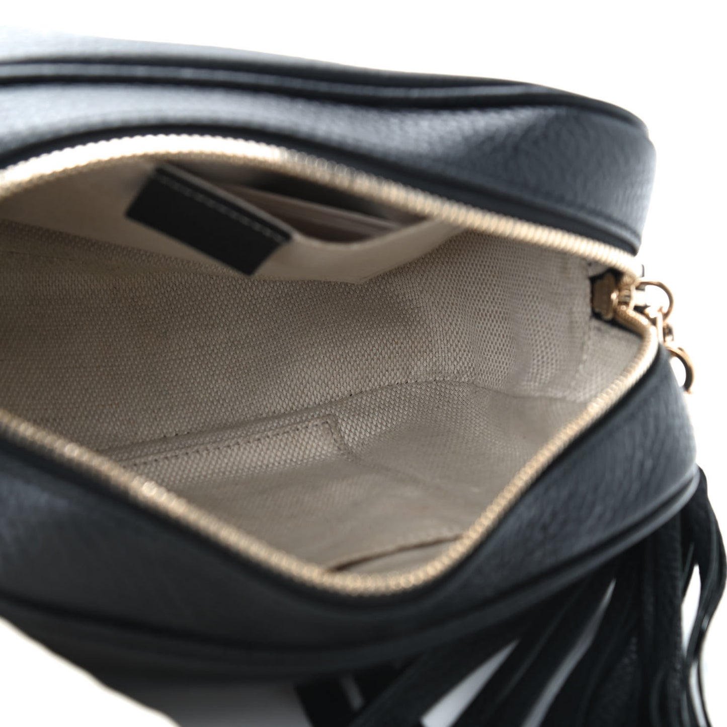 Pebbled Calfskin Small Soho Disco Bag Black