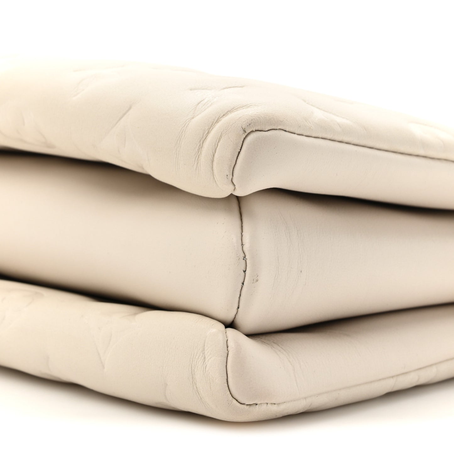 Lambskin Embossed Monogram Coussin PM Beige Cream