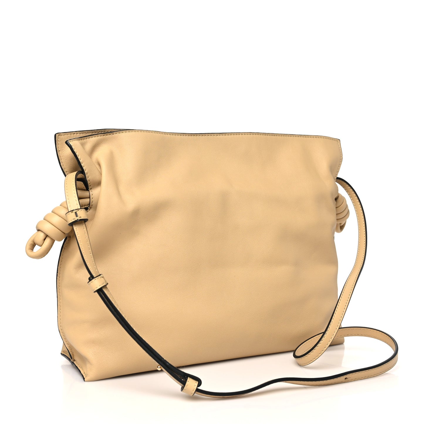 Nappa Flamenco Knot Clutch  Dark Butter